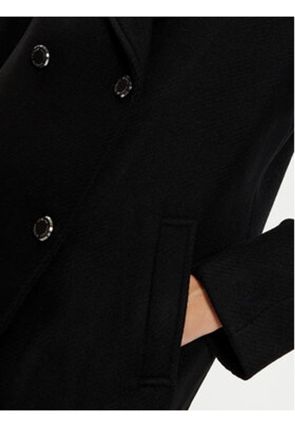 Morgan Płaszcz wełniany 242-GITI Czarny Loose Fit. Kolor: czarny. Materiał: syntetyk, wełna