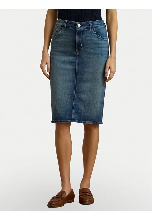Lauren Ralph Lauren - LAUREN RALPH LAUREN Spódnica jeansowa 200817846001 Granatowy Straight Fit. Kolor: niebieski. Materiał: bawełna