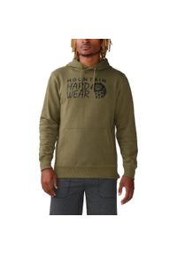 MOUNTAIN HARDWEAR - Bluza Męska Mountain Hardwear Logo. Typ kołnierza: kaptur. Kolor: zielony. Materiał: bawełna. Sezon: jesień