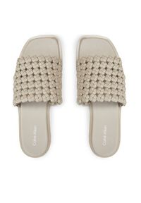 Calvin Klein Klapki Flat Slide Latt HW0HW02143 Beżowy. Kolor: beżowy. Materiał: skóra #4