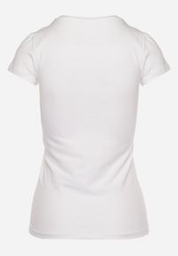 Born2be - Biały Bawełniany T-shirt z Nadrukiem na Przodzie Subsoria. Kolor: biały. Materiał: bawełna. Wzór: nadruk #6