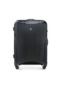 Wittchen - Duża walizka z polikarbonu nowocczesna. Kolor: czarny. Materiał: guma #1