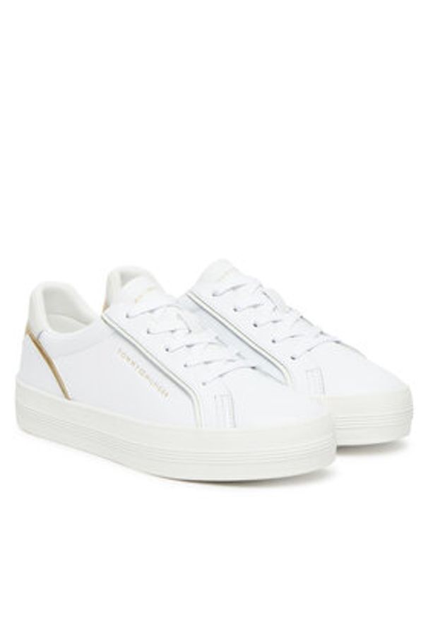TOMMY HILFIGER - Tommy Hilfiger Sneakersy Essential Vulc Sneaker FW0FW08757 Biały. Kolor: biały. Materiał: skóra