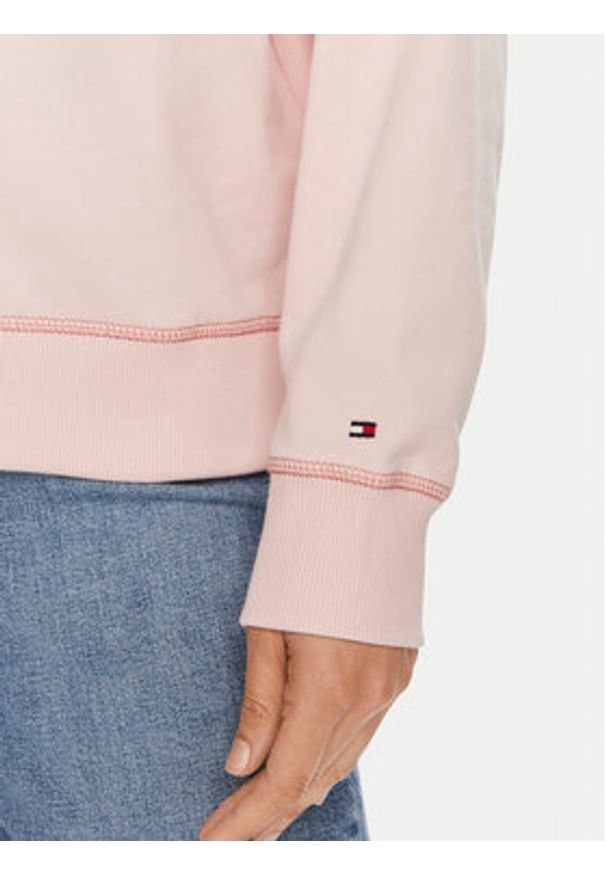 TOMMY HILFIGER - Tommy Hilfiger Bluza Varsity WW0WW41239 Różowy Regular Fit. Kolor: różowy. Materiał: bawełna
