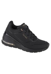 skechers - Buty sportowe Sneakersy damskie, Skechers Million Air-Elevated Air. Zapięcie: sznurówki. Kolor: czarny. Materiał: guma, syntetyk, materiał. Szerokość cholewki: normalna. Sport: turystyka piesza
