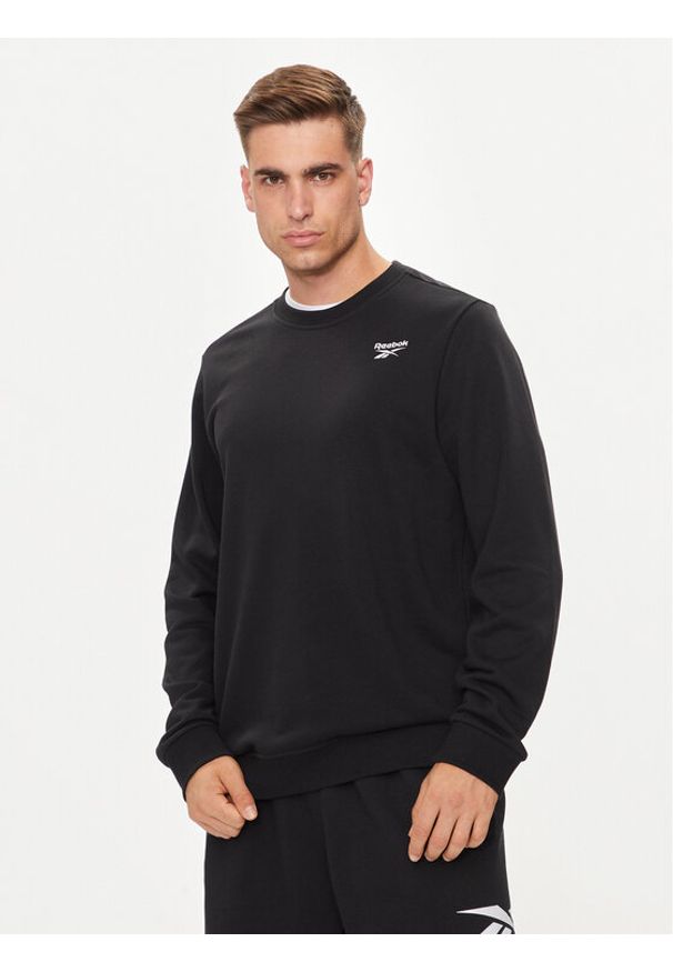 Reebok Bluza Identity Small Logo 100050282 Czarny Regular Fit. Kolor: czarny. Materiał: bawełna, syntetyk