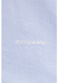 Scotch & Soda Koszula bawełniana męska regular z kołnierzykiem klasycznym. Typ kołnierza: kołnierzyk klasyczny. Kolor: niebieski. Materiał: bawełna. Wzór: gładki. Styl: klasyczny #5