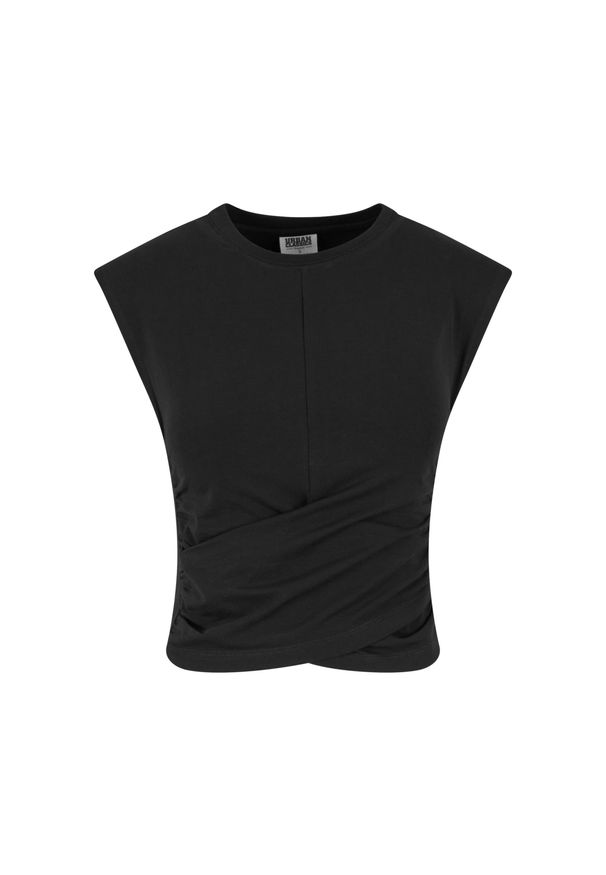 Krótkie topy damskie Urban Classics Wrapped. Kolor: czarny. Długość: krótkie. Styl: elegancki