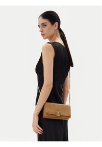 TOMMY HILFIGER - Tommy Hilfiger Torebka Th Her Flap W/Chain AW0AW17403 Beżowy. Kolor: beżowy. Materiał: skórzane #1