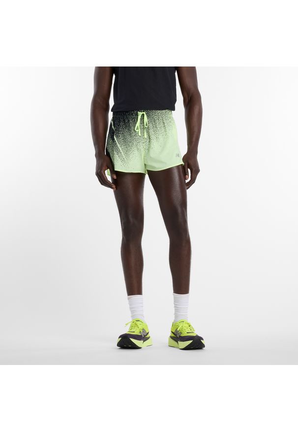 Spodenki męskie New Balance MB6140TLAFG – zielone. Kolor: zielony. Materiał: poliester, nylon, materiał