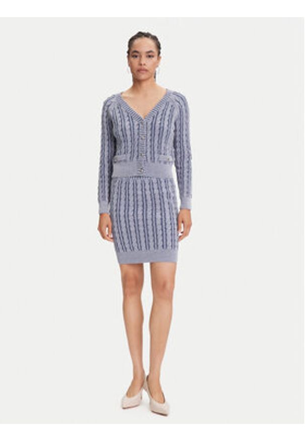 Guess Kardigan W5YR15 Z3OU0 Niebieski Regular Fit. Kolor: niebieski. Materiał: bawełna