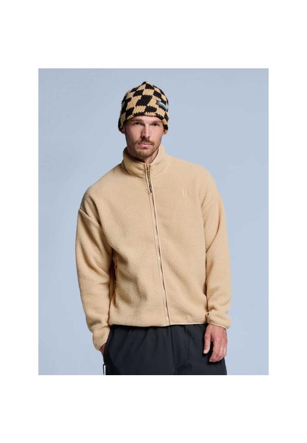 POEDERBAAS - Kurtka Sherpa - męska - cztery pory roku - ciepły piasek. Kolor: beżowy. Materiał: poliester. Sezon: zima. Sport: narciarstwo