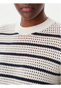TOMMY HILFIGER - Tommy Hilfiger Sweter Pointelle WW0WW45950 Beżowy Regular Fit. Kolor: beżowy. Materiał: bawełna #5