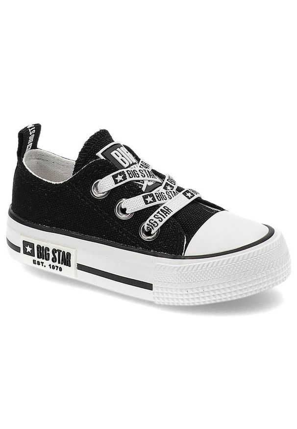 Big-Star - Czarne Trampki Big Star Materiałowe Dziecięce Buty Wsuwane. Zapięcie: bez zapięcia. Kolor: czarny. Materiał: materiał. Szerokość cholewki: normalna. Styl: młodzieżowy