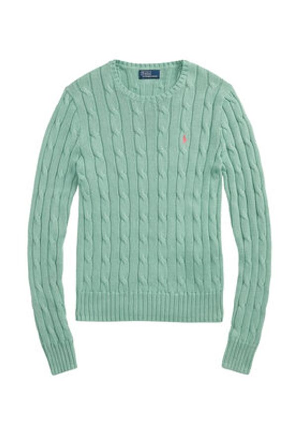 Polo Ralph Lauren Sweter 211891640031 Zielony Slim Fit. Typ kołnierza: polo. Kolor: zielony. Materiał: bawełna