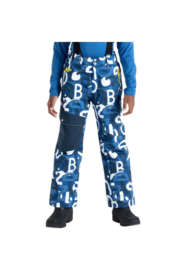 DARE 2B - Spodnie narciarskie dla dzieci Dare2Be Pow z szelkami. Kolor: niebieski. Materiał: poliester. Sezon: zima. Sport: narciarstwo