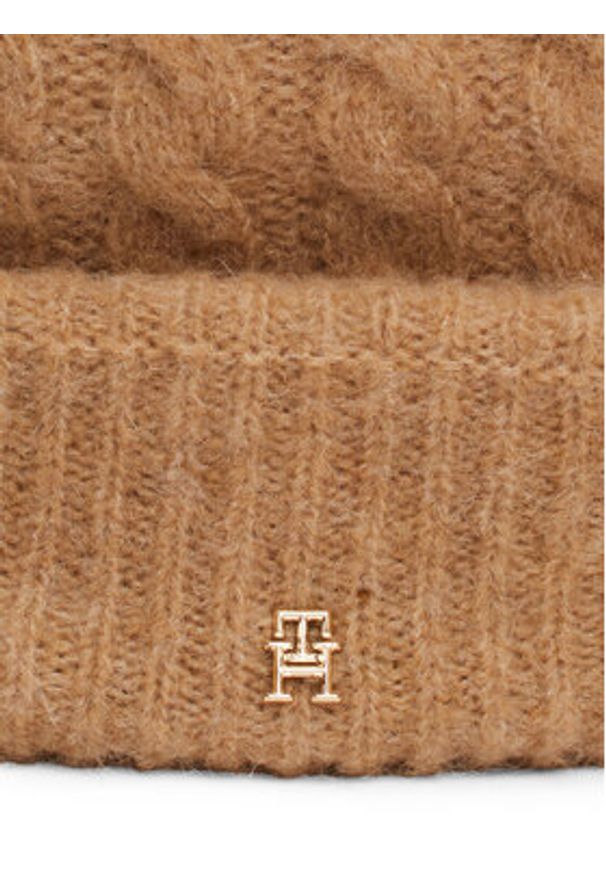 TOMMY HILFIGER - Tommy Hilfiger Czapka Timeless AW0AW16989 Beżowy. Kolor: beżowy. Materiał: akryl