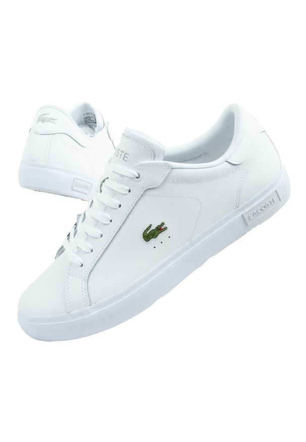 Buty sportowe męskie Lacoste Powertcourt 125 2 SMA. Kolor: biały. Materiał: skóra