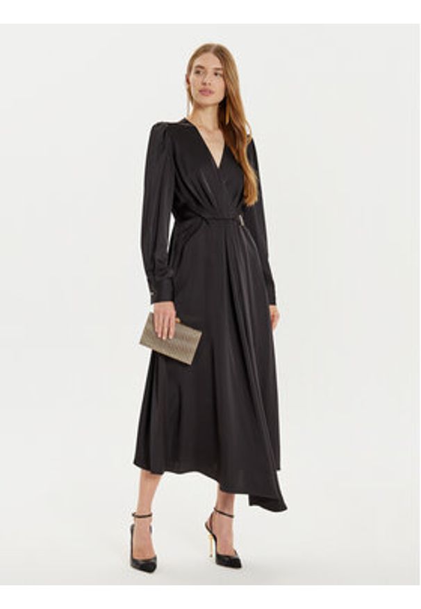 Fracomina Sukienka koktajlowa FR24WD3002W41101 Czarny Regular Fit. Kolor: czarny. Materiał: syntetyk. Styl: wizytowy