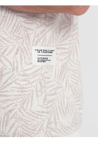 Ombre Clothing - T-shirt męski fulllprint w liście palmy - jasnobeżowy V1 OM-TSFP-0182 - XXL. Kolor: beżowy. Materiał: bawełna, skóra #3