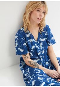 bonprix - Sukienka tunikowa midi. Kolor: niebieski. Długość: midi #2
