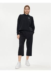 Under Armour Spodnie dresowe Ua Rival Terry Crop Wide Leg 1382737-001 Czarny Loose Fit. Kolor: czarny. Materiał: bawełna #5