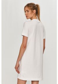 Calvin Klein Jeans - Sukienka. Okazja: na co dzień. Kolor: biały. Materiał: bawełna, dzianina. Długość rękawa: krótki rękaw. Typ sukienki: proste. Styl: casual #3
