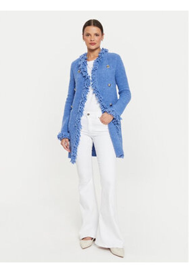 Marella Kardigan Regina 2423906024 Niebieski Regular Fit. Kolor: niebieski. Materiał: syntetyk