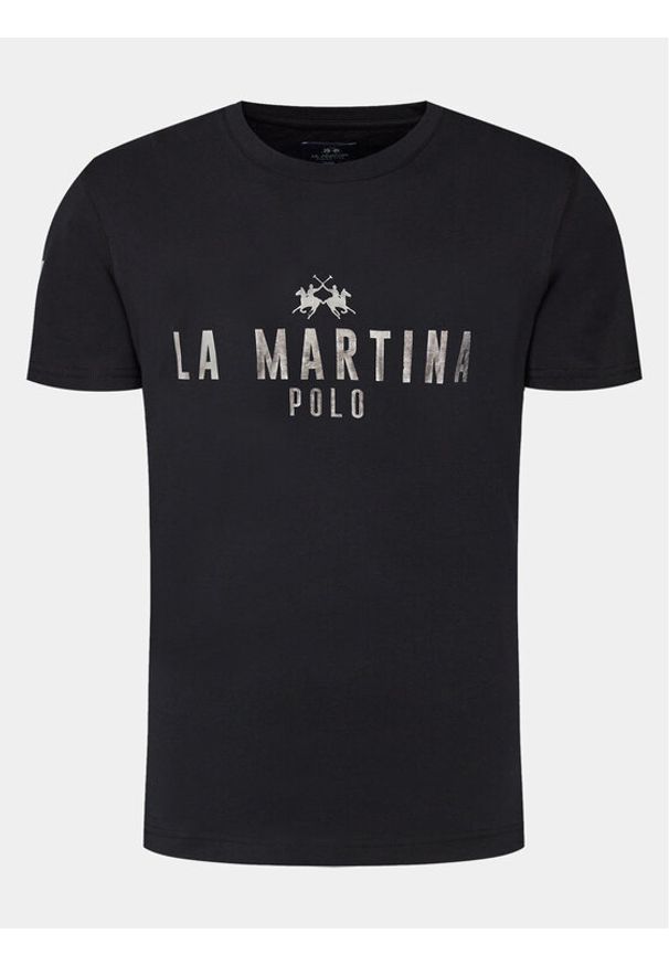 La Martina T-Shirt YMR322 JS206 Czarny Regular Fit. Kolor: czarny. Materiał: bawełna