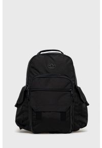 adidas Originals plecak Adicolor Contempo Utility Backpack kolor czarny duży gładki HK5054-BLACK. Kolor: czarny. Materiał: włókno, materiał. Wzór: gładki #1