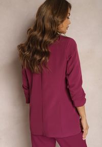 Renee - Fioletowa Marynarka Rhenona. Kolor: fioletowy. Materiał: satyna, koronka. Wzór: jednolity. Styl: klasyczny, elegancki