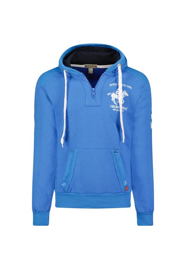 Bluza męska Geographical Norway FOLTON EO MEN 100, błękit królewski.. Kolor: niebieski. Materiał: poliester, bawełna. Styl: sportowy
