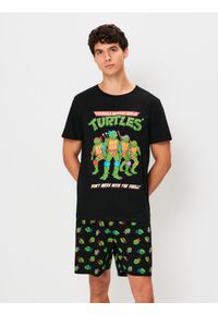 Sinsay - Bawełniana piżama dwuczęściowa Teenage Mutant Ninja Turtles - czarny. Kolor: czarny. Materiał: bawełna #1