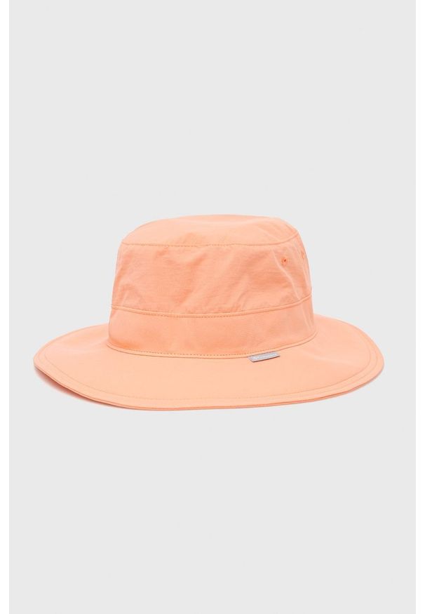 columbia - Columbia kapelusz kolor pomarańczowy. Kolor: pomarańczowy. Materiał: włókno, materiał. Wzór: ze splotem