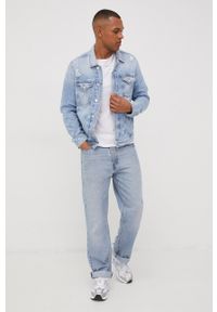 Tommy Jeans kurtka jeansowa BF2011 męska przejściowa. Okazja: na co dzień. Kolor: niebieski. Styl: casual #6