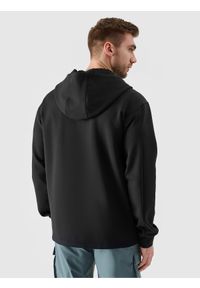 4f - 4F Bluza dresowa rozpinana z kapturem męska - czarna L. Okazja: na co dzień. Typ kołnierza: kaptur. Kolor: czarny. Materiał: dresówka. Wzór: ze splotem, gładki. Styl: casual, sportowy. Sport: fitness #2