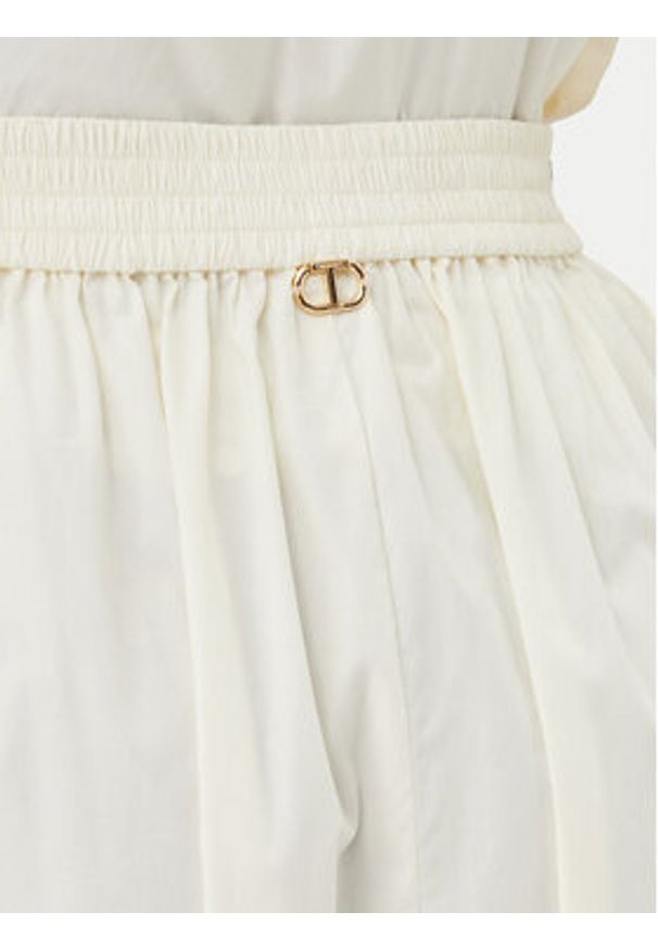 TwinSet - TWINSET Spódnica trapezowa 251TT2095 Écru Regular Fit. Materiał: bawełna