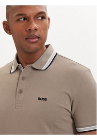 BOSS Polo Paddy 50469055 Khaki Regular Fit. Typ kołnierza: polo. Kolor: brązowy. Materiał: bawełna #5