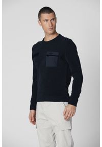 Aeronautica Militare - AERONAUTICA MILITARE Granatowy sweter męski 242MA1515L539, Rozmiar 3XL. Kolor: niebieski