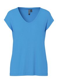 Pieces T-Shirt Billo 17078732 Niebieski Loose Fit. Kolor: niebieski. Materiał: wiskoza