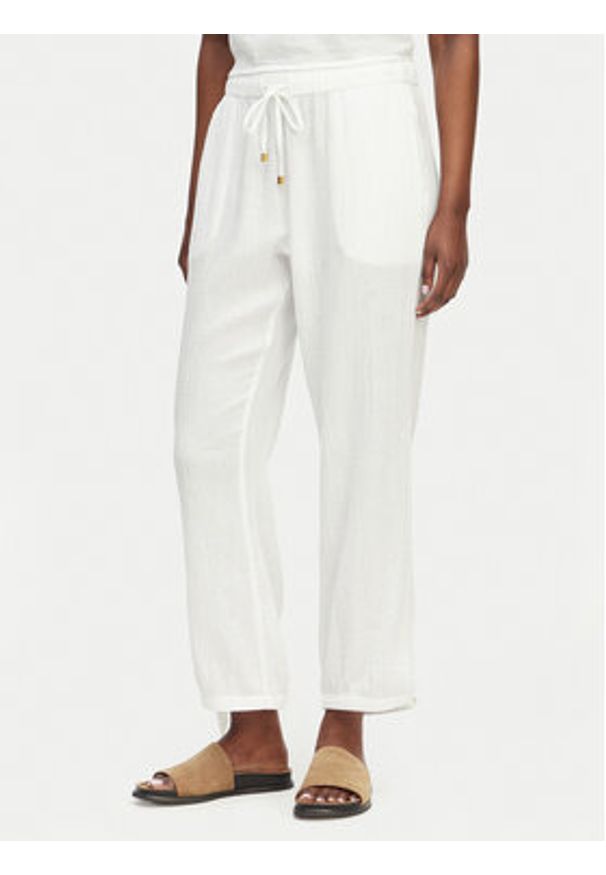 Lauren Ralph Lauren - LAUREN RALPH LAUREN Komplet top i spodnie Double Gauze 20617192 Biały Regular Fit. Kolor: biały. Materiał: bawełna