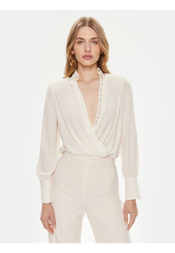 Elisabetta Franchi Body CB-008-42E2-4163 Biały Regular Fit. Kolor: biały. Materiał: syntetyk