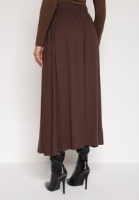 Born2be - Brązowa Bawełniana Spódnica o Rozkloszowanym Kroju Tusnara. Kolor: brązowy. Materiał: bawełna #6