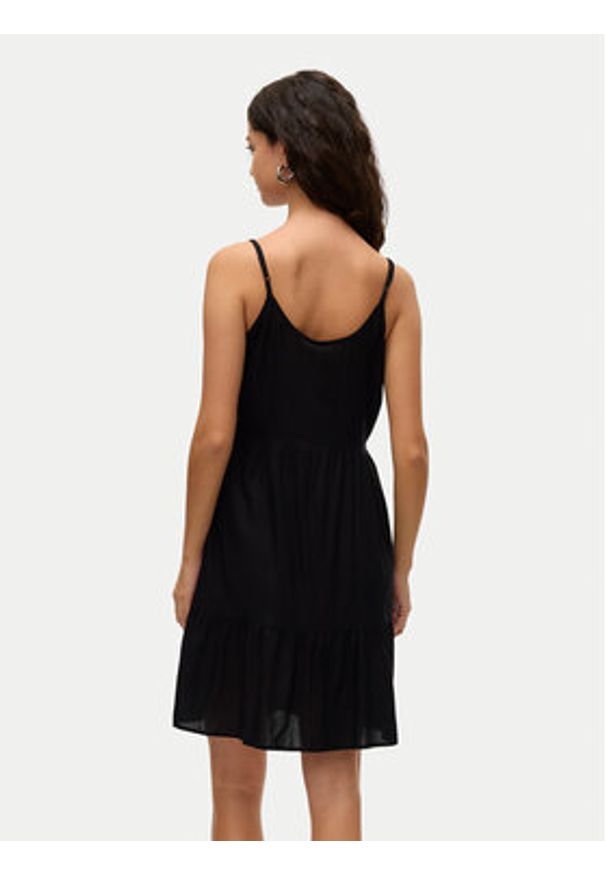 Vero Moda Sukienka letnia Bumpy 10325283 Czarny Loose Fit. Kolor: czarny. Materiał: wiskoza. Sezon: lato
