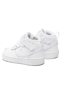 Buty Nike Court Borough Mid2 (TDV) Jr CD7784-100 białe. Kolor: biały. Materiał: materiał, syntetyk, skóra. Szerokość cholewki: normalna. Model: Nike Court #6
