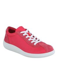 ecco - Buty do chodzenia damskie Ecco Sneaker Soft Zero Leder. Kolor: czerwony. Materiał: skóra. Szerokość cholewki: normalna. Sport: turystyka piesza