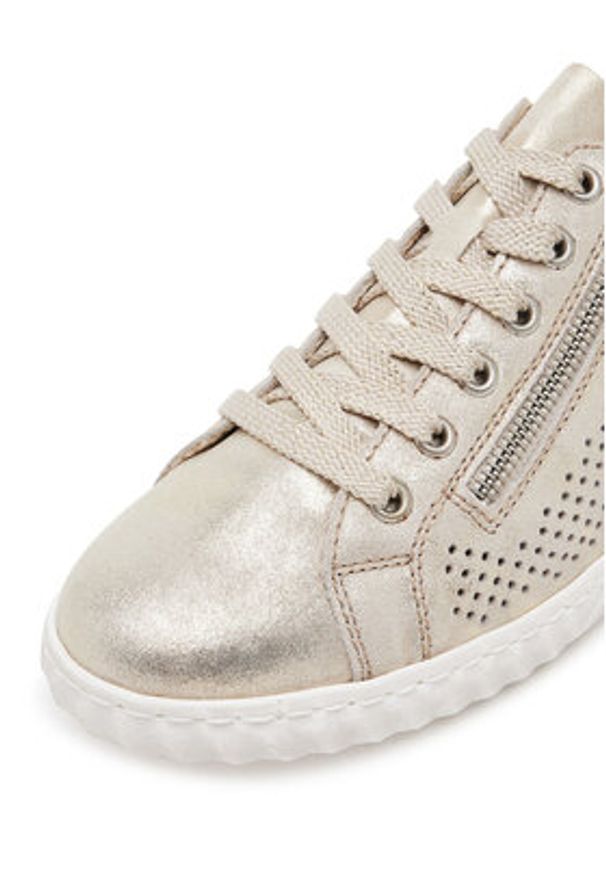 Rieker Sneakersy N0901-62 Złoty. Kolor: złoty. Materiał: skóra
