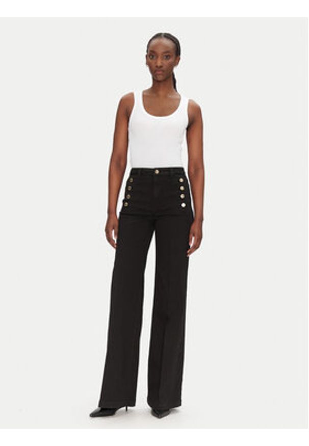 ViCOLO Jeansy DD5144 Czarny Wide Leg. Kolor: czarny