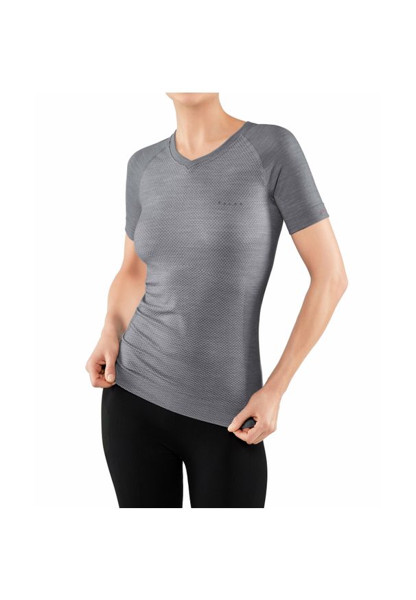 Koszulka damska Falke Wool-Tech Light. Kolor: szary. Materiał: tkanina. Sezon: zima, lato