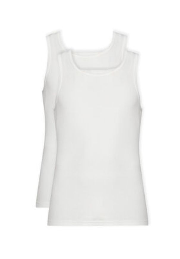 Resteröds Komplet 2 tank topów 7027 1 Biały Slim Fit. Kolor: biały. Materiał: bawełna